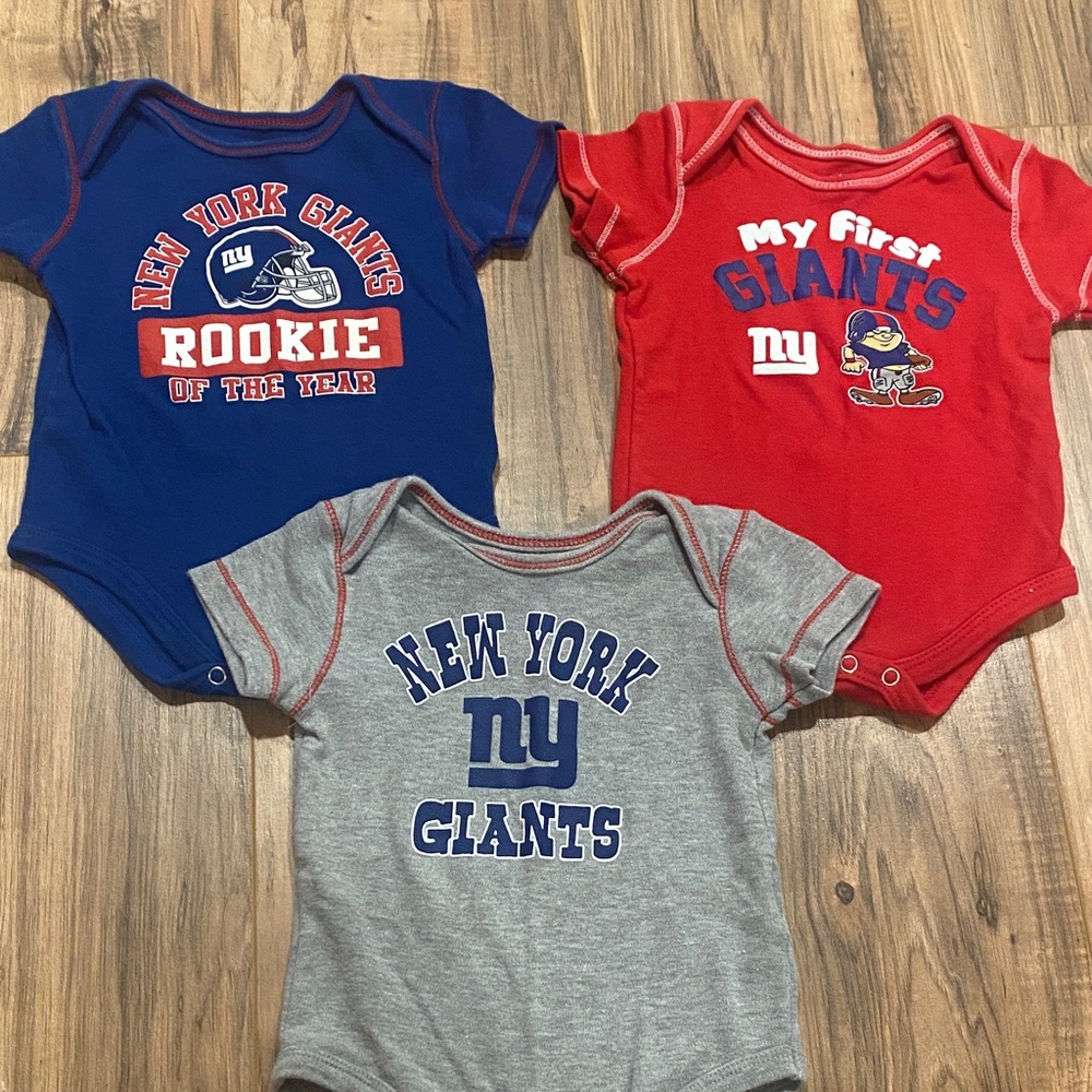 NFL Team Apparel Baby Bodysuit Set - Blue, Red, Gray